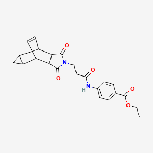 ethyl 4-{[3-(1,3-dioxooctahydro-4,6-ethenocyclopropa[f]isoindol-2(1H)-yl)propanoyl]amino}benzoate