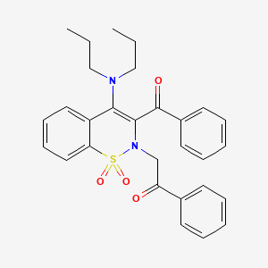 2-[4-(dipropylamino)-1,1-dioxido-3-(phenylcarbonyl)-2H-1,2-benzothiazin-2-yl]-1-phenylethanone