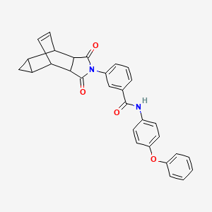 molecular formula C30H24N2O4 B12464967 3-(1,3-dioxooctahydro-4,6-ethenocyclopropa[f]isoindol-2(1H)-yl)-N-(4-phenoxyphenyl)benzamide 