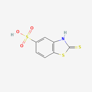 molecular formula C7H5NO3S3 B12464971 2-Sulfanyl-1,3-benzothiazole-5-sulfonic acid CAS No. 23015-22-7