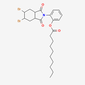 2-(5,6-dibromo-1,3-dioxooctahydro-2H-isoindol-2-yl)phenyl decanoate