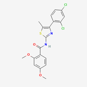 molecular formula C19H16Cl2N2O3S B12465062 N-[4-(2,4-dichlorophenyl)-5-methyl-1,3-thiazol-2-yl]-2,4-dimethoxybenzamide 