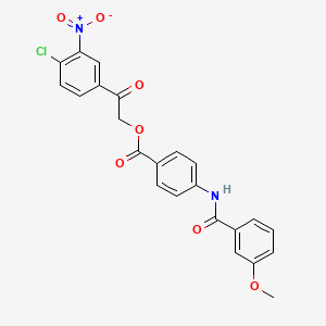 2-(4-Chloro-3-nitrophenyl)-2-oxoethyl 4-{[(3-methoxyphenyl)carbonyl]amino}benzoate