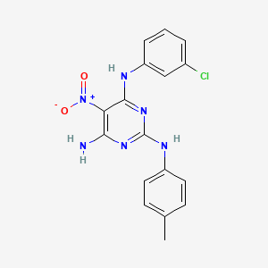 N~4~-(3-chlorophenyl)-N~2~-(4-methylphenyl)-5-nitropyrimidine-2,4,6-triamine