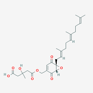 molecular formula C28H38O8 B1246511 5-({(1S,6R)-2,5-二氧杂-6-[(2E,6E)-3,7,11-三甲基十二-2,6,10-三烯-1-基]-7-氧杂双环[4.1.0]庚-3-烯-3-基}甲氧基)-3-羟基-3-甲基-5-氧代戊酸 