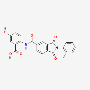 molecular formula C24H18N2O6 B12465163 2-({[2-(2,4-dimethylphenyl)-1,3-dioxo-2,3-dihydro-1H-isoindol-5-yl]carbonyl}amino)-5-hydroxybenzoic acid 