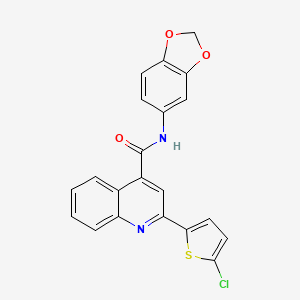 N-(1,3-benzodioxol-5-yl)-2-(5-chlorothiophen-2-yl)quinoline-4-carboxamide