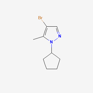 molecular formula C9H13BrN2 B12465339 4-bromo-1-cyclopentyl-5-methyl-1H-pyrazole 