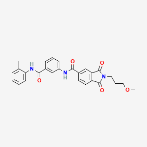 molecular formula C27H25N3O5 B12465344 2-(3-Methoxypropyl)-N-{3-[(2-methylphenyl)carbamoyl]phenyl}-1,3-dioxoisoindole-5-carboxamide 