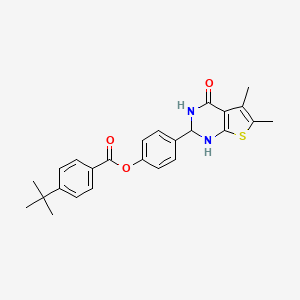 4-(5,6-Dimethyl-4-oxo-1,2,3,4-tetrahydrothieno[2,3-d]pyrimidin-2-yl)phenyl 4-tert-butylbenzoate