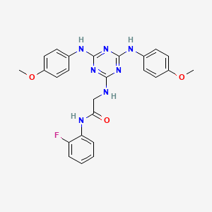 N~2~-{4,6-bis[(4-methoxyphenyl)amino]-1,3,5-triazin-2-yl}-N-(2-fluorophenyl)glycinamide