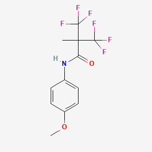 molecular formula C12H11F6NO2 B12465367 3,3,3-trifluoro-N-(4-methoxyphenyl)-2-methyl-2-(trifluoromethyl)propanamide 