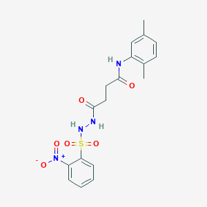 N-(2,5-dimethylphenyl)-4-{2-[(2-nitrophenyl)sulfonyl]hydrazinyl}-4-oxobutanamide