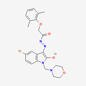 N'-[(3E)-5-bromo-1-(morpholin-4-ylmethyl)-2-oxo-1,2-dihydro-3H-indol-3-ylidene]-2-(2,6-dimethylphenoxy)acetohydrazide