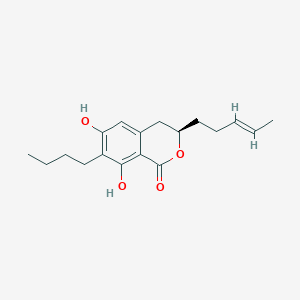 molecular formula C18H24O4 B1246540 (R)-7-butyl-6,8-dihydroxy-3-[(3E)-pent-3-en-1-yl]-3,4-dihydroisochromen-1-one 