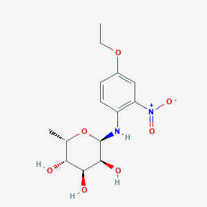 molecular formula C14H20N2O7 B12465408 6-deoxy-N-(4-ethoxy-2-nitrophenyl)-alpha-L-gulopyranosylamine 