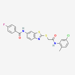 N-[2-({2-[(5-chloro-2-methylphenyl)amino]-2-oxoethyl}sulfanyl)-1,3-benzothiazol-6-yl]-4-fluorobenzamide