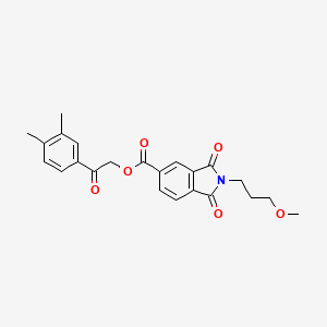 molecular formula C23H23NO6 B12465465 2-(3,4-dimethylphenyl)-2-oxoethyl 2-(3-methoxypropyl)-1,3-dioxo-2,3-dihydro-1H-isoindole-5-carboxylate 