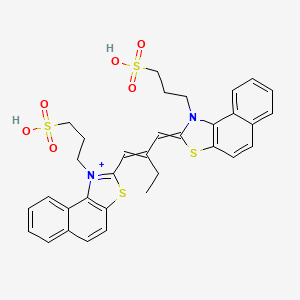 molecular formula C33H33N2O6S4+ B12465482 1-(3-sulfopropyl)-2-[(1E)-2-{[(2Z)-1-(3-sulfopropyl)naphtho[1,2-d][1,3]thiazol-2-ylidene]methyl}but-1-en-1-yl]naphtho[1,2-d][1,3]thiazol-1-ium 