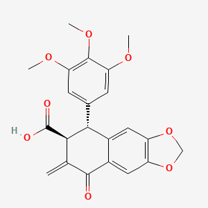 molecular formula C22H20O8 B1246549 (7S,8R)-6-亚甲基-5-氧代-8-(3,4,5-三甲氧基苯基)-7,8-二氢苯并[f][1,3]苯二氧杂卓-7-羧酸 