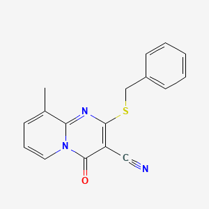 2-(benzylsulfanyl)-9-methyl-4-oxo-4H-pyrido[1,2-a]pyrimidine-3-carbonitrile