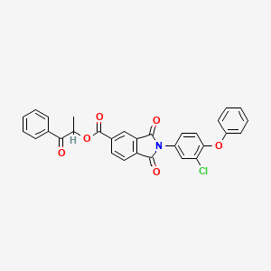 1-oxo-1-phenylpropan-2-yl 2-(3-chloro-4-phenoxyphenyl)-1,3-dioxo-2,3-dihydro-1H-isoindole-5-carboxylate