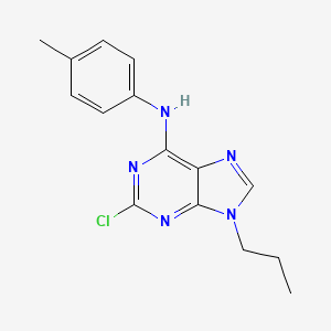 molecular formula C15H16ClN5 B12465494 2-chloro-N-(4-methylphenyl)-9-propyl-9H-purin-6-amine 