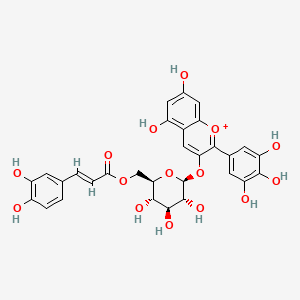 molecular formula C30H27O15+ B1246550 飞燕草素 3-O-(6-咖啡酰-β-D-葡萄糖苷) 
