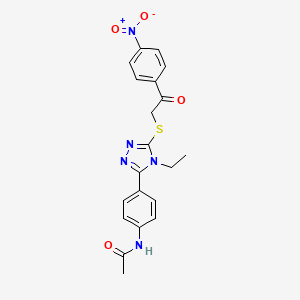 N-[4-(4-ethyl-5-{[2-(4-nitrophenyl)-2-oxoethyl]sulfanyl}-4H-1,2,4-triazol-3-yl)phenyl]acetamide