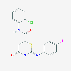 (2Z)-N-(2-chlorophenyl)-2-[(4-iodophenyl)imino]-3-methyl-4-oxo-1,3-thiazinane-6-carboxamide