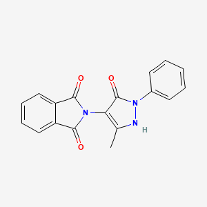 molecular formula C18H13N3O3 B12465579 2-(5-hydroxy-3-methyl-1-phenyl-1H-pyrazol-4-yl)-1H-isoindole-1,3(2H)-dione 