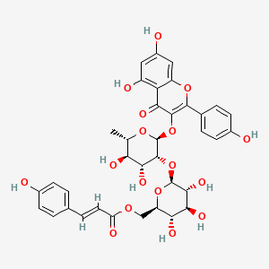 molecular formula C36H36O17 B1246564 Kaempferol-3-O-(6'''-trans-p-coumaroyl-2''-glucosyl)rhamnoside CAS No. 111957-48-3