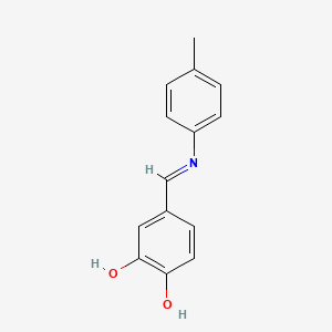 4-[(E)-[(4-methylphenyl)imino]methyl]benzene-1,2-diol