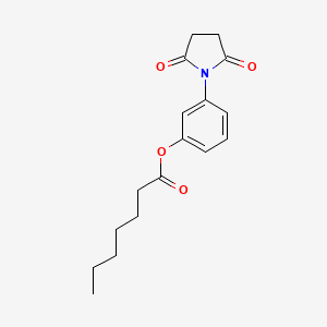 molecular formula C17H21NO4 B12465645 3-(2,5-Dioxopyrrolidin-1-yl)phenyl heptanoate 