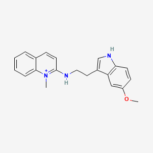 molecular formula C21H22N3O+ B12465665 2-{[2-(5-methoxy-1H-indol-3-yl)ethyl]amino}-1-methylquinolinium 