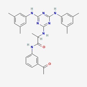 molecular formula C30H33N7O2 B12465678 N-(3-acetylphenyl)-N~2~-{4,6-bis[(3,5-dimethylphenyl)amino]-1,3,5-triazin-2-yl}alaninamide 