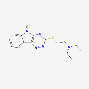 molecular formula C15H19N5S B12465689 N,N-diethyl-2-(5H-[1,2,4]triazino[5,6-b]indol-3-ylsulfanyl)ethanamine 