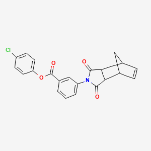 molecular formula C22H16ClNO4 B12465699 4-chlorophenyl 3-(1,3-dioxo-1,3,3a,4,7,7a-hexahydro-2H-4,7-methanoisoindol-2-yl)benzoate 