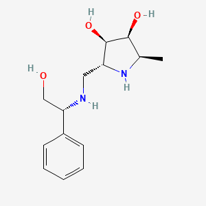 molecular formula C14H22N2O3 B1246573 (2R,3R,4S,5R)-2-({[(1R)-2-Hydroxy-1-phenylethyl]amino}methyl)-5-methylpyrrolidine-3,4-diol 
