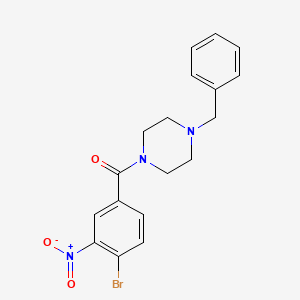 molecular formula C18H18BrN3O3 B12465738 (4-Benzylpiperazin-1-yl)(4-bromo-3-nitrophenyl)methanone 