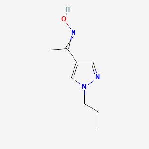 molecular formula C8H13N3O B12465748 (Z)-N-[1-(1-propylpyrazol-4-yl)ethylidene]hydroxylamine 