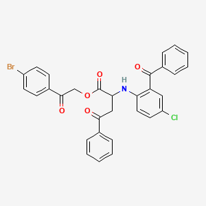 2-(4-Bromophenyl)-2-oxoethyl 2-{[4-chloro-2-(phenylcarbonyl)phenyl]amino}-4-oxo-4-phenylbutanoate