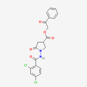 2-Oxo-2-phenylethyl 1-{[(2,4-dichlorophenyl)carbonyl]amino}-5-oxopyrrolidine-3-carboxylate