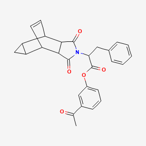 3-acetylphenyl 2-(1,3-dioxooctahydro-4,6-ethenocyclopropa[f]isoindol-2(1H)-yl)-3-phenylpropanoate