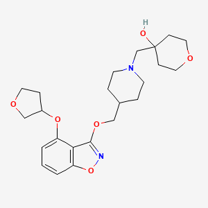 4-((4-(((4-((Tetrahydrofuran-3-yl)oxy)benzo[d]isoxazol-3-yl)oxy)methyl)piperidin-1-yl)methyl)tetrahydro-2H-pyran-4-ol