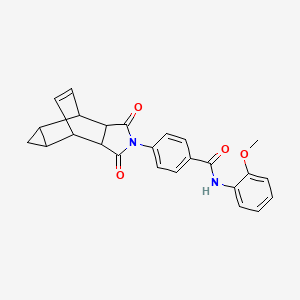 molecular formula C25H22N2O4 B12465924 4-(1,3-dioxooctahydro-4,6-ethenocyclopropa[f]isoindol-2(1H)-yl)-N-(2-methoxyphenyl)benzamide 