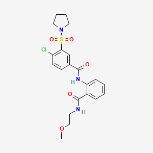 4-chloro-N-{2-[(2-methoxyethyl)carbamoyl]phenyl}-3-(pyrrolidin-1-ylsulfonyl)benzamide