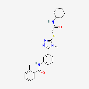 N-[3-(5-{[2-(cyclohexylamino)-2-oxoethyl]sulfanyl}-4-methyl-4H-1,2,4-triazol-3-yl)phenyl]-2-methylbenzamide