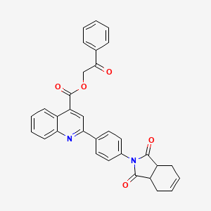 2-oxo-2-phenylethyl 2-[4-(1,3-dioxo-1,3,3a,4,7,7a-hexahydro-2H-isoindol-2-yl)phenyl]quinoline-4-carboxylate