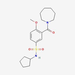 3-(azepan-1-ylcarbonyl)-N-cyclopentyl-4-methoxybenzenesulfonamide